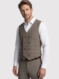 Pako Lorente Kamizelka P26WF-8X-002 Brązowy Slim Fit