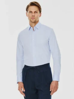Pako Lorente Koszula P000B-1X-008 Niebieski Slim Fit