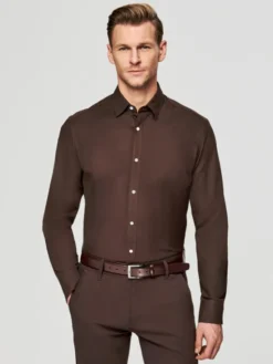 Pako Lorente Koszula P26SF-1X-003 Brązowy Slim Fit