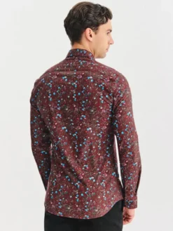 Pako Lorente Koszula P25WF-1X-046 Bordowy Slim Fit