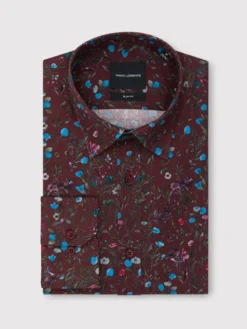 Pako Lorente Koszula P25WF-1X-046 Bordowy Slim Fit