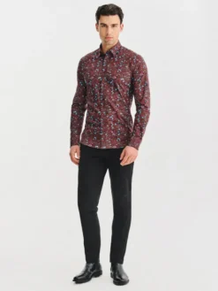 Pako Lorente Koszula P25WF-1X-046 Bordowy Slim Fit
