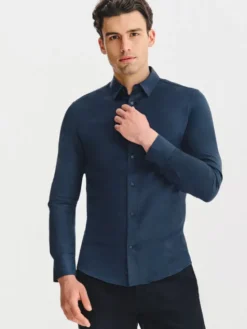 Pako Lorente Koszula P25WF-1X-019 Granatowy Slim Fit