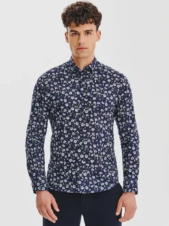Pako Lorente Koszula P25WF-1X-041 Granatowy Slim Fit