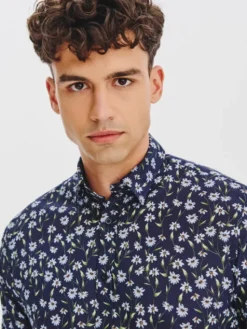 Pako Lorente Koszula P25WF-1X-041 Granatowy Slim Fit