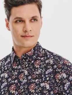 Pako Lorente Koszula P25WF-1X-055 Granatowy Slim Fit