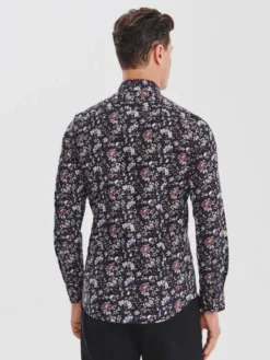 Pako Lorente Koszula P25WF-1X-055 Granatowy Slim Fit