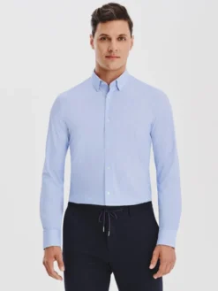 Pako Lorente Koszula P25WF-1X-051 Niebieski Slim Fit