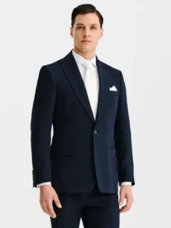 Pako Lorente Marynarka P25SF-3G-012 Granatowy Slim Fit