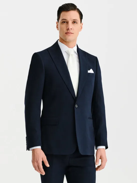 Pako Lorente Marynarka P25SF-3G-012 Granatowy Slim Fit