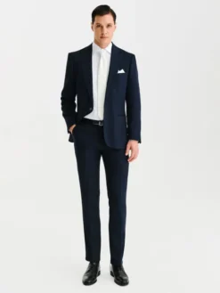 Pako Lorente Marynarka P25SF-3G-012 Granatowy Slim Fit