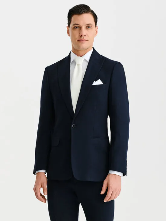 Pako Lorente Marynarka P25SF-3G-012 Granatowy Slim Fit