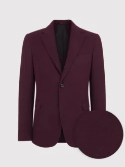 Pako Lorente Marynarka P25SF-3X-011 Bordowy Slim Fit