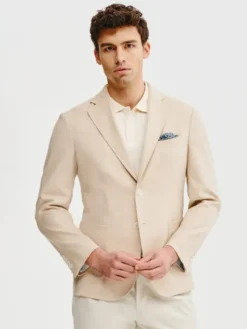 Pako Lorente Marynarka P25SF-3X-001 Beżowy Slim Fit