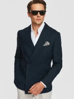 Pako Lorente Marynarka P26SF-3X-026 Granatowy Slim Fit