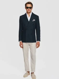 Pako Lorente Marynarka P26SF-3X-026 Granatowy Slim Fit