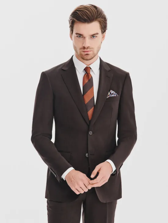 Pako Lorente Marynarka P25WF-3G-008 Brązowy Super Slim Fit