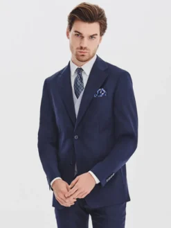 Pako Lorente Marynarka P25WF-3G-005 Granatowy Super Slim Fit