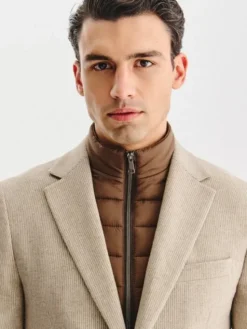 Pako Lorente Marynarka P25WF-3X-011 Beżowy Classic Fit