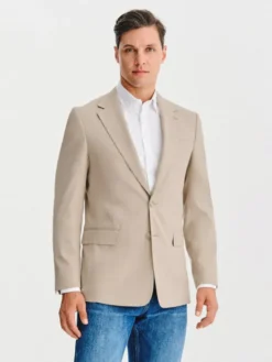 Pako Lorente Marynarka P25WF-3X-028 Beżowy Slim Fit