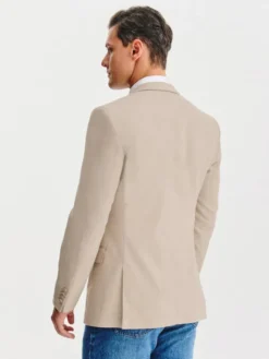 Pako Lorente Marynarka P25WF-3X-028 Beżowy Slim Fit