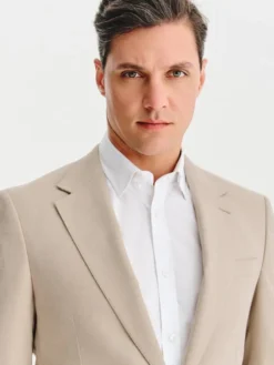 Pako Lorente Marynarka P25WF-3X-028 Beżowy Slim Fit