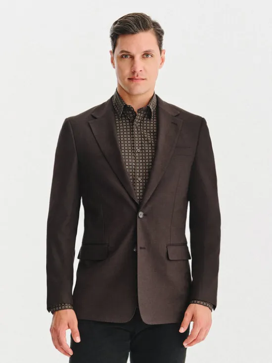 Pako Lorente Marynarka P25WF-3X-028 Brązowy Slim Fit