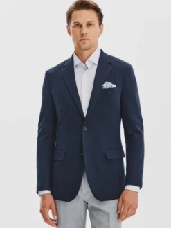 Pako Lorente Marynarka P25WF-3X-015 Granatowy Slim Fit