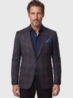 Pako Lorente Marynarka P26WF-3X-015 Granatowy Slim Fit
