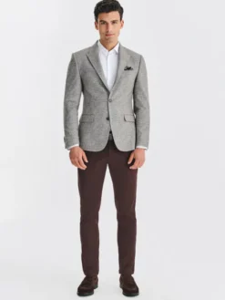 Pako Lorente Marynarka P25WF-3X-035 Szary Slim Fit