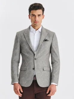 Pako Lorente Marynarka P25WF-3X-035 Szary Slim Fit