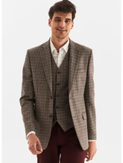 Pako Lorente Marynarka P22WP-3X-025 Brązowy Slim Fit