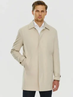 Pako Lorente Płaszcz przejściowy P24SF-7X-001 Beżowy Classic Fit