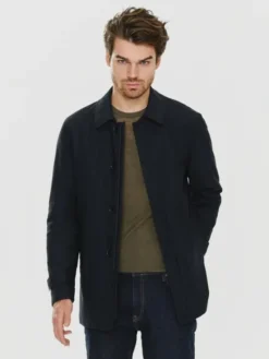 Pako Lorente Płaszcz przejściowy P23WF-7X-010 Granatowy Classic Fit
