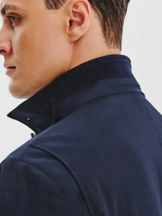 Pako Lorente Płaszcz przejściowy P25WF-7X-008 Granatowy Classic Fit