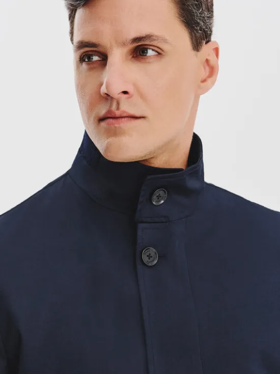 Pako Lorente Płaszcz przejściowy P25WF-7X-008 Granatowy Classic Fit