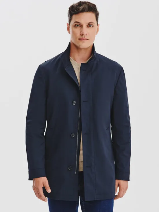 Pako Lorente Płaszcz przejściowy P25WF-7X-008 Granatowy Classic Fit