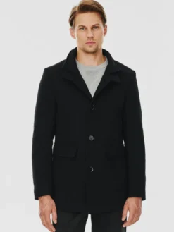 Pako Lorente Płaszcz P24WF-7X-007 Czarny Classic Fit