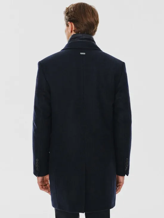Pako Lorente Płaszcz P24WF-7X-009 Granatowy Classic Fit