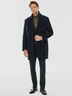 Pako Lorente Płaszcz P24WF-7X-009 Granatowy Classic Fit