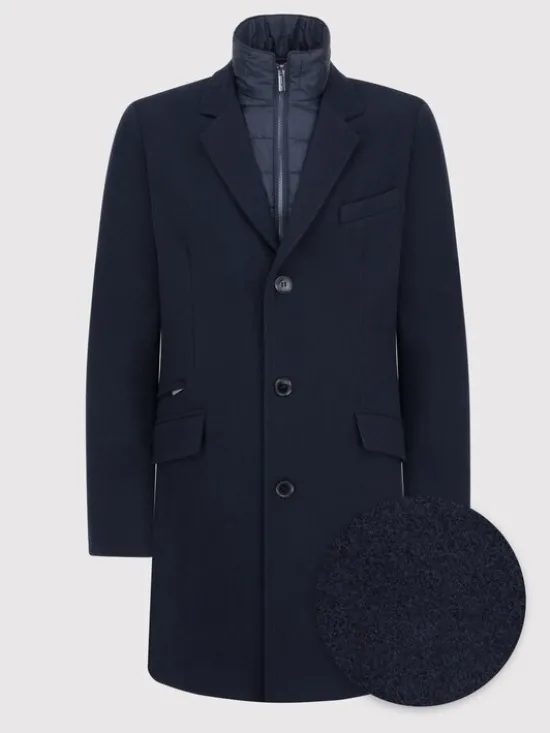 Pako Lorente Płaszcz P24WF-7X-009 Granatowy Classic Fit