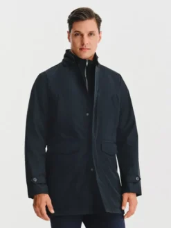 Pako Lorente Płaszcz P25WF-7X-005 Granatowy Classic Fit