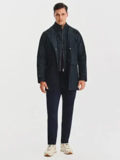 Pako Lorente Płaszcz P25WF-7X-005 Granatowy Classic Fit