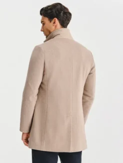 Pako Lorente Płaszcz wełniany P25WF-7X-020 Beżowy Classic Fit