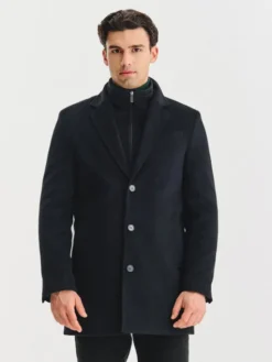Pako Lorente Płaszcz zimowy P25WF-7X-017 Czarny Classic Fit