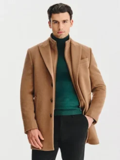 Pako Lorente Płaszcz zimowy P25WF-7X-018 Beżowy Classic Fit