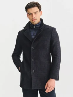 Pako Lorente Płaszcz zimowy P25WF-7X-009 Granatowy Classic Fit