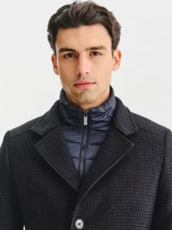 Pako Lorente Płaszcz zimowy P25WF-7X-009 Granatowy Classic Fit