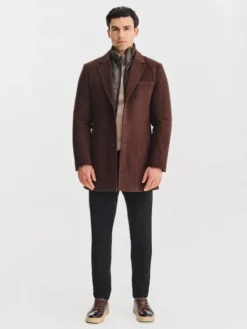 Pako Lorente Płaszcz zimowy P25WF-7X-016 Brązowy Classic Fit