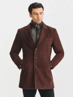 Pako Lorente Płaszcz zimowy P25WF-7X-016 Brązowy Classic Fit